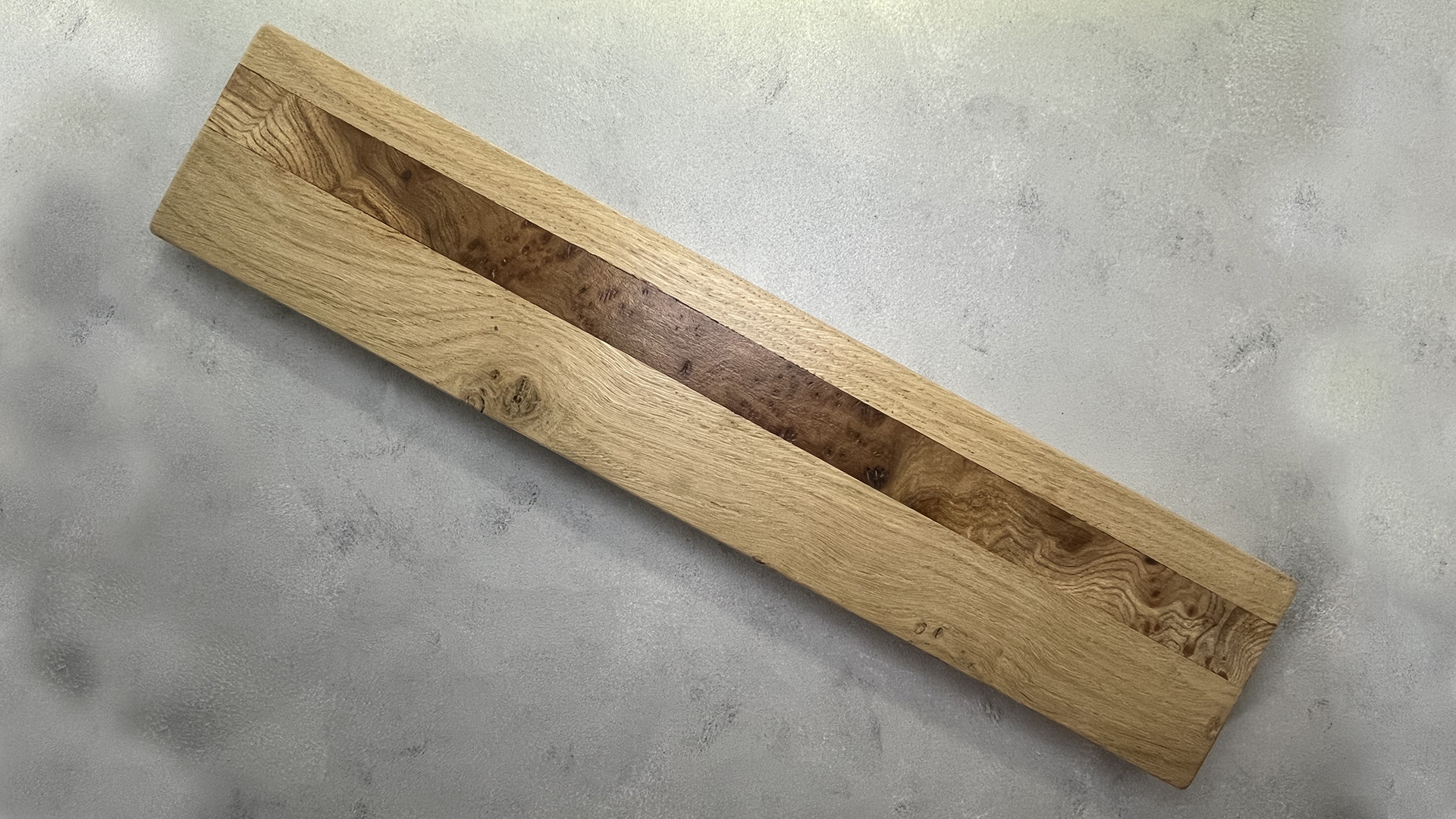 Porte-couteau aimanté XL loupe d'orme massif PBDesign artisanal