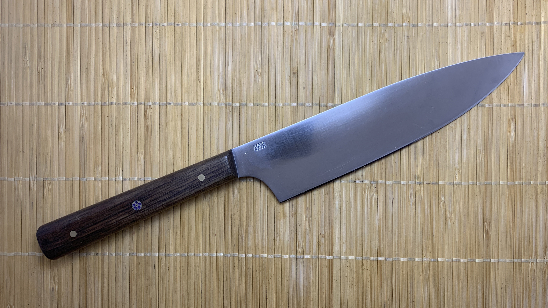 Couteau artisanal japonais Gyuto Hirazukuri Palissandre