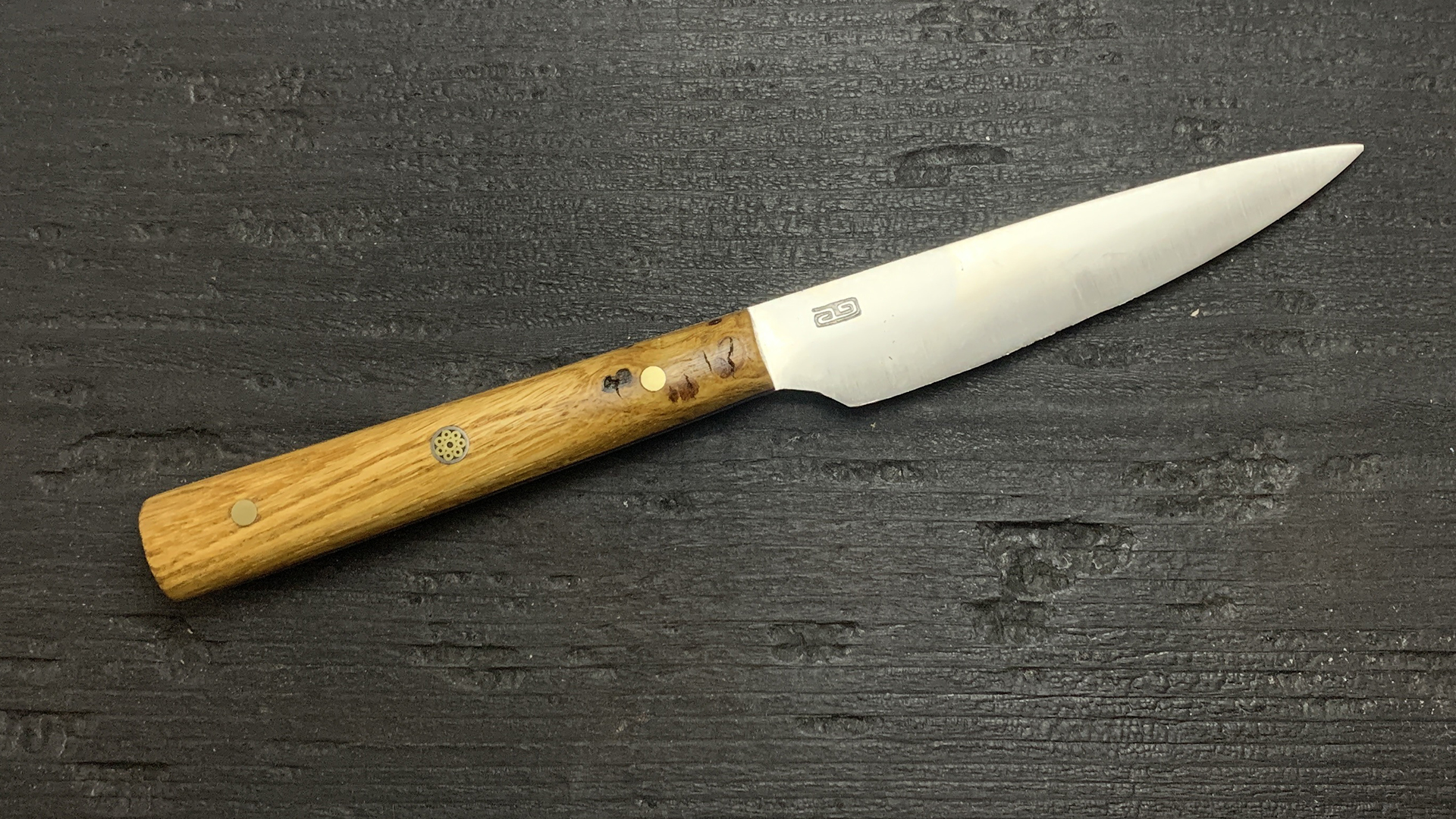 Couteau artisanal japonais Kudamono Hirazukuri Chêne